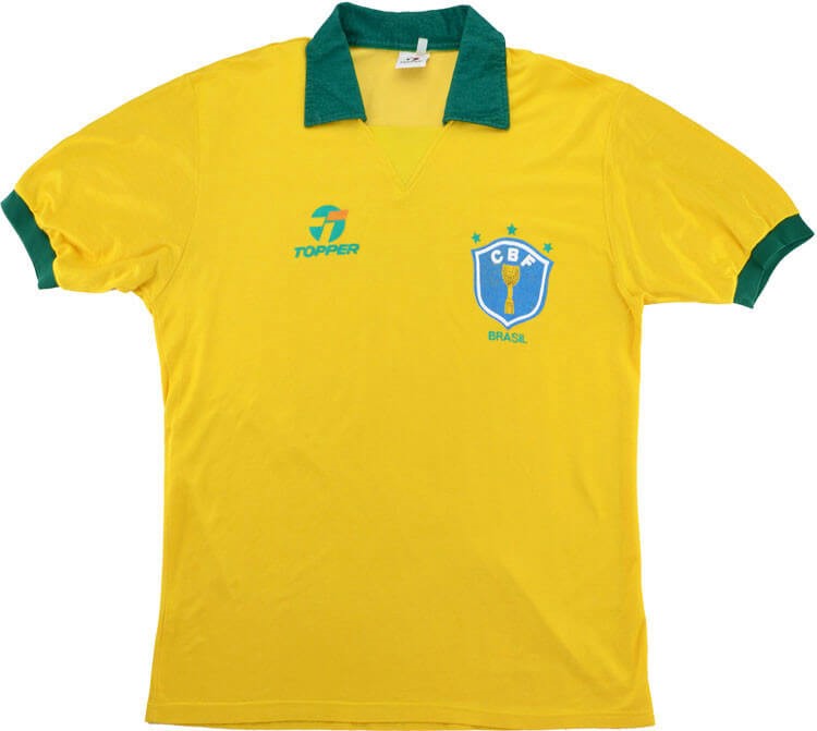Camiseta Brasil Topper Primera equipo Retro 1988 Amarillo